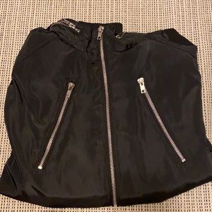black windbreaker